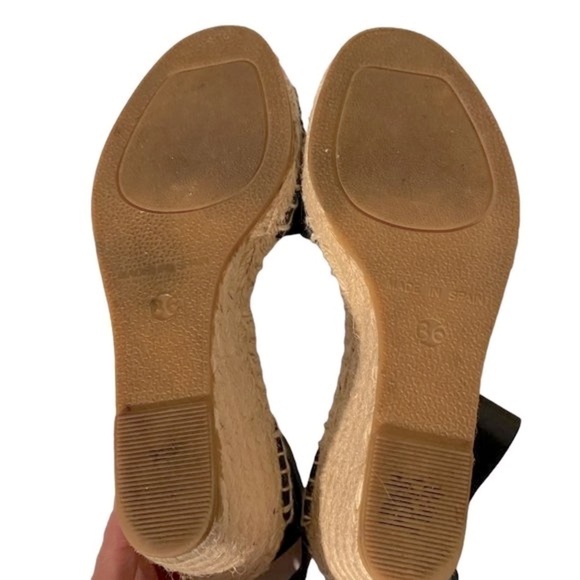 Vince Sophie Leather Espadrille Wedge size EU 36 US 6 Black Jute Rope - Picture 8 of 13